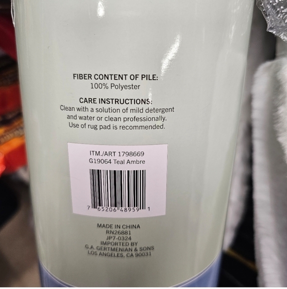 4' x 6'/Bristol Area Rug Collection, ambre teal| Dining Room | Bedroom Rug - Picture 5 of 9